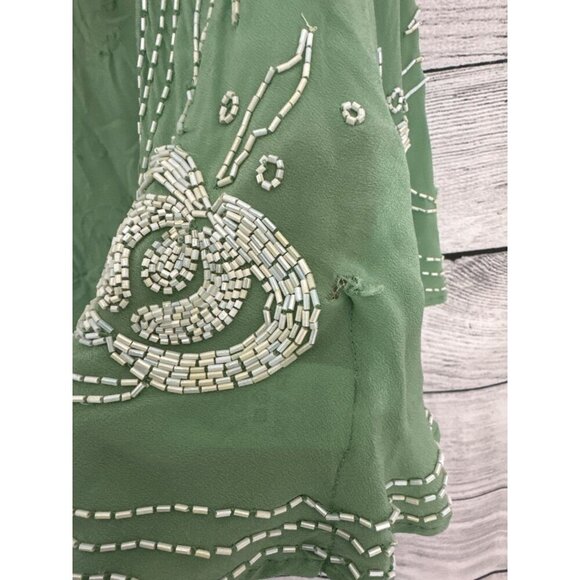 French Connection Beaded Open Cardigan Top Size 8 - Picture 2 of 4